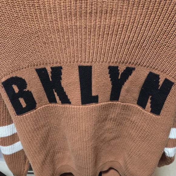 525 America Kennedy Brooklyn Grandpa Cardigan in Brown Black White Size Large - Picture 4 of 6